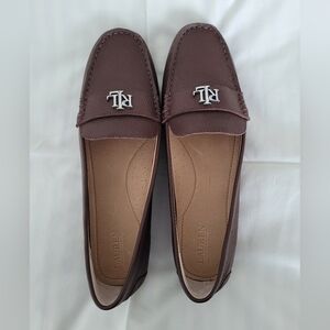 Lauren Ralph Lauren Barnsbury Brown Leather Loafers